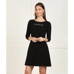 BeBe Women's Shift Knee Black Dress Medium